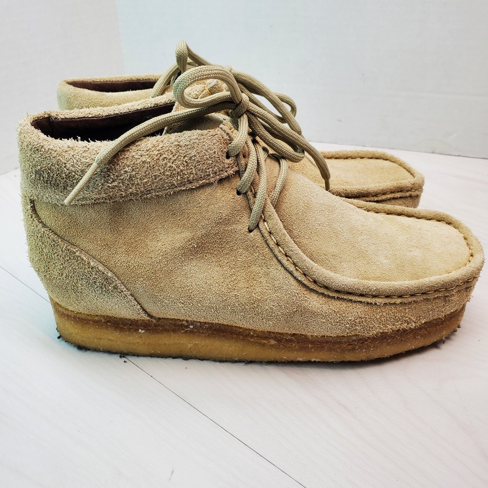 Chippewa Suede Leather Wallabee Boots Mens Tan 8 1/2 W Lace‎ Up Made in Mexico - Picture 6 of 15